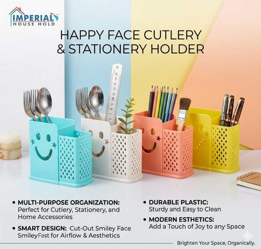Imperial Household Cutlery Drainer – 2-Compartment Plastic Utensil Organizer
